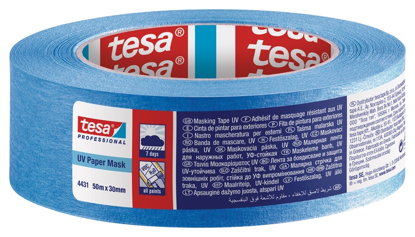 Dažymo juosta Tesa UV 7 dienos 30mmx50m, lauko darbams